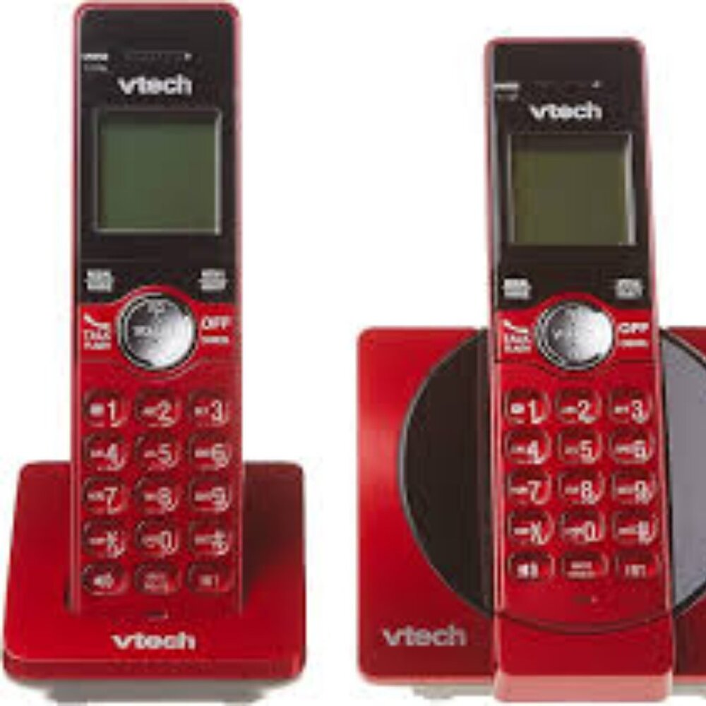 VTech CS6919-26 Dect 6.0 2 Handset Landline Telephone, Metallic Red